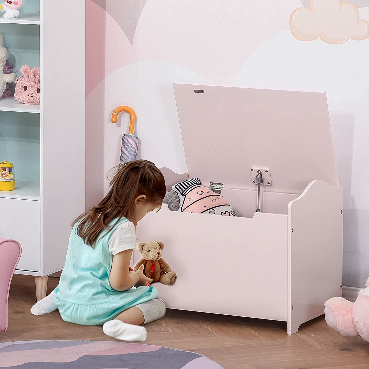 Le coffre à jouets en bois de HOMCOM